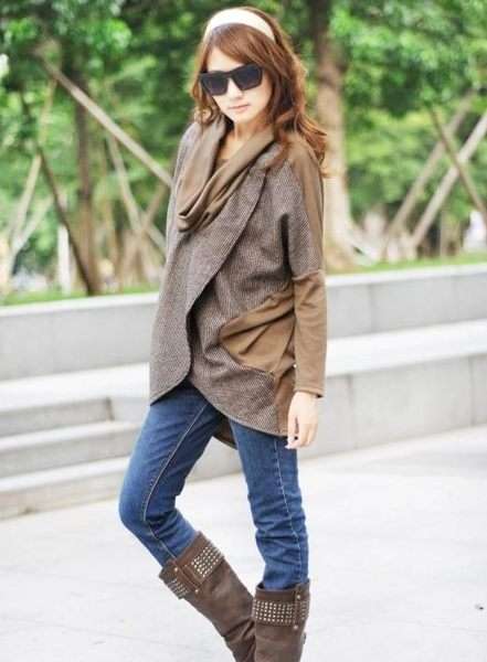 Stylish Tweed Top (Available in Khaki, Black Only)